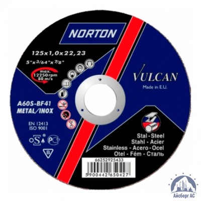 Диск отрезной по металлу 125х1,6x22,23 мм NORTON VULCAN купить в Ялте